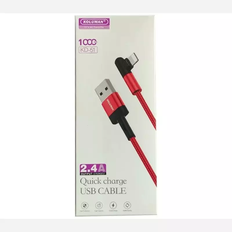 کابل شارژ لایتنینگ اورجینال برند Koluman مدل KD-51
