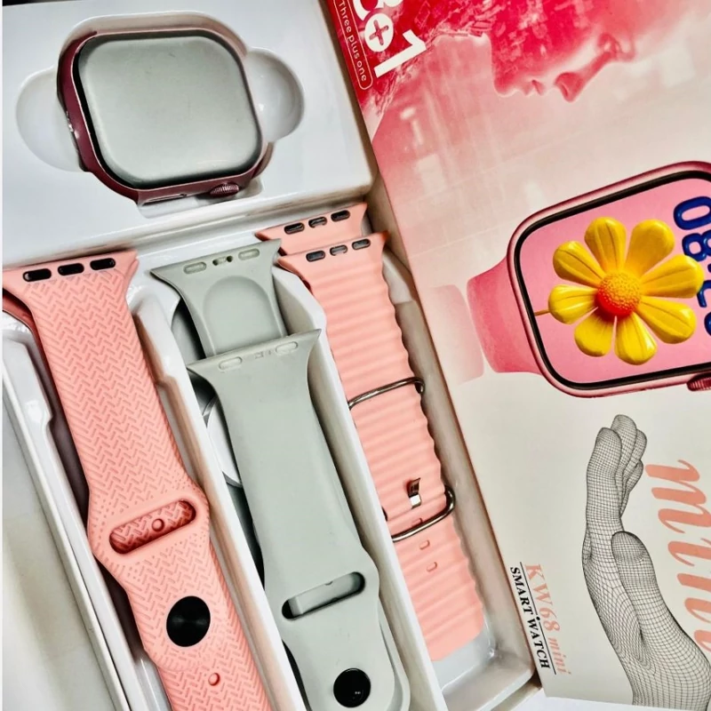 ساعت هوشمند اسمارتواچ اپلواچ دخترانه مدل Kw68mini سایز41 (پس کرایه)