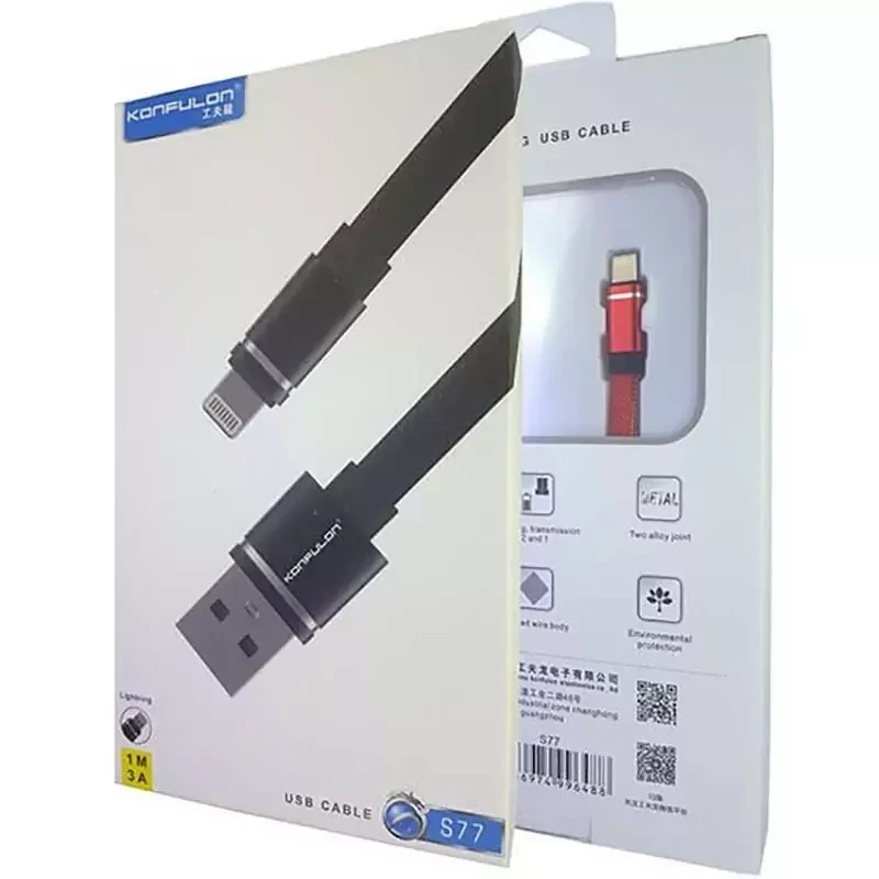 کابل شارژ آیفون Lightning کانفلون Konfulon S77
