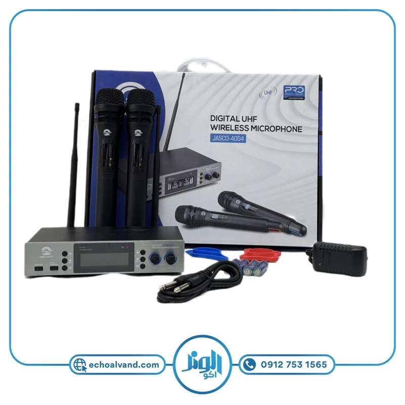 میکروفن بیسیم دودستی جاسکو 4004JASCO،پس کرایه،