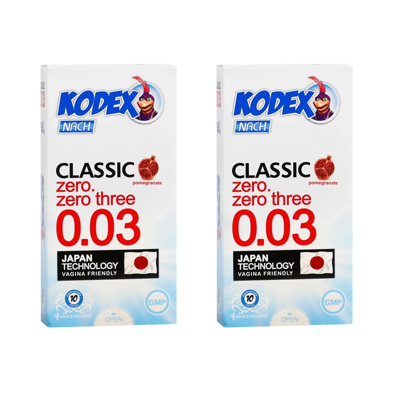 کاندوم ناچ کدکس مدل 0.03 کلاسیک دو بسته 10 عددی