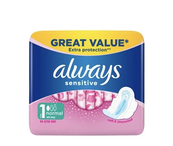 نوار بهداشتی آلویز Always مدل Sensitive Normal ضد حساسیت بسته 16 عددی