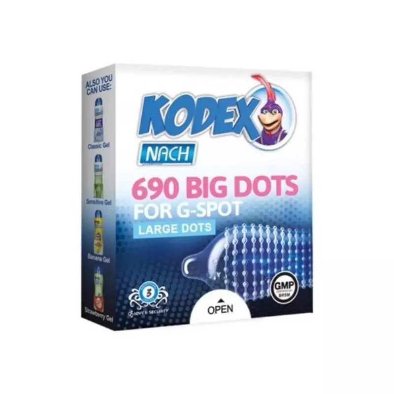 کاندوم ناچ کدکس مدل BIG DOTS بسته 10 عددی اصلی