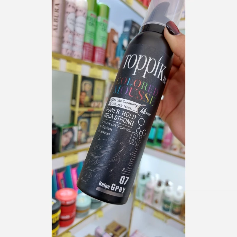 موس رنگ مو تاپیک نقره ای شماره 10 Toppik Colored Mousse Hair Color No.10 Silver