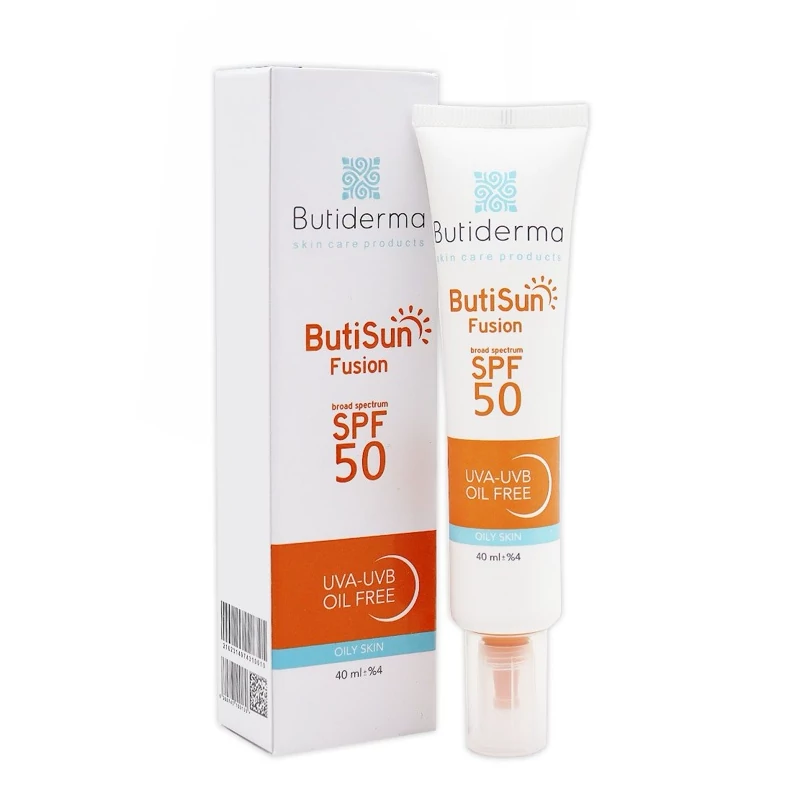 کرم ضد آفتاب بدون رنگ بیوتی درما SPF 50 مدل Fusion مناسب پوستهای چرب و مختلط حجم 40 میلیلیتر