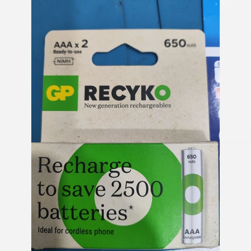 باتری شارژی نیم قلم برند GP ظرفیت 650 میلی آمپر بسته 2عددی