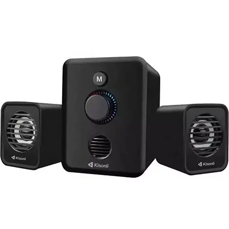 اسپیکر دسکتاپ سه تکه کیسونلی مدل U-3000 - دارای سابووفر - توان بالا - جک 3.5 میلیمتری و USB - مناسب برای گیم و موسیقی