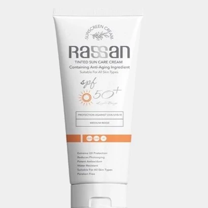 ضد آفتاب راسن مناسب انواع پوست رنگی SPF50 بژ روشن حجم 40 میل