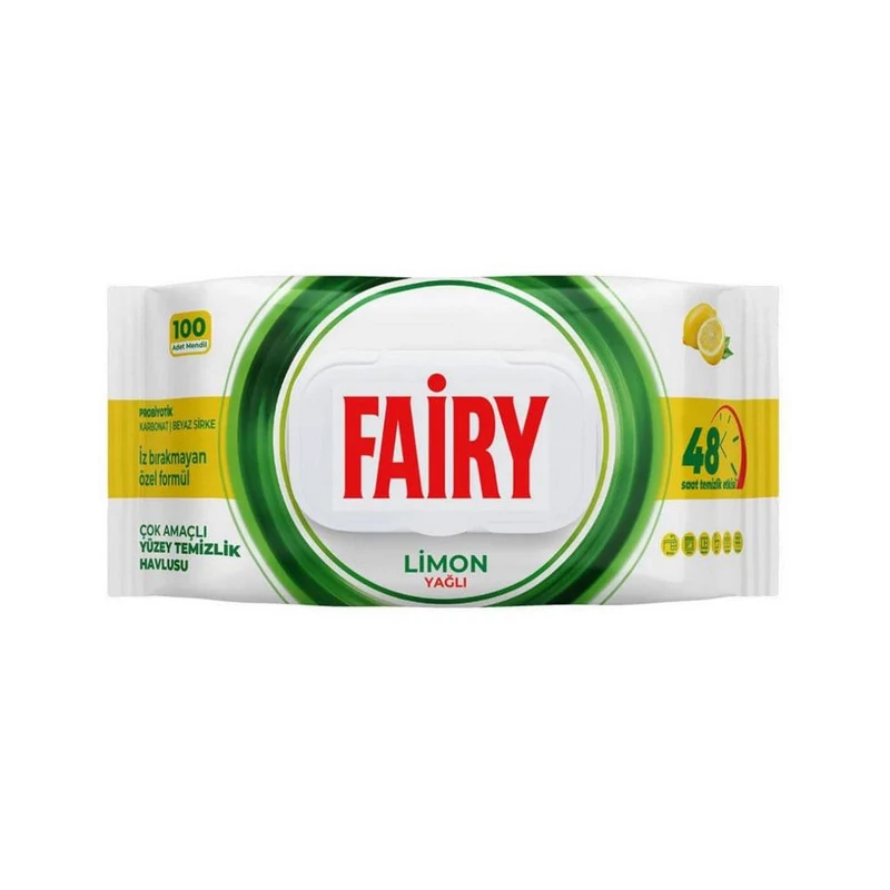 دستمال مرطوب فایری مدل Limon بسته 100 عددی