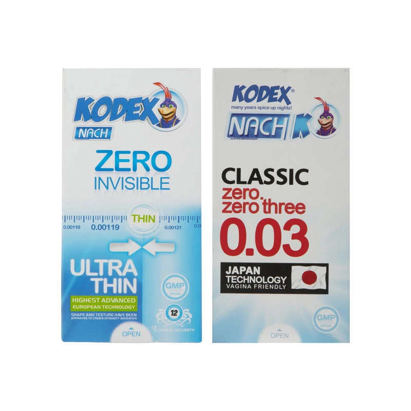 کاندوم کدکس مدل Zero Invisible بسته 12 عددی