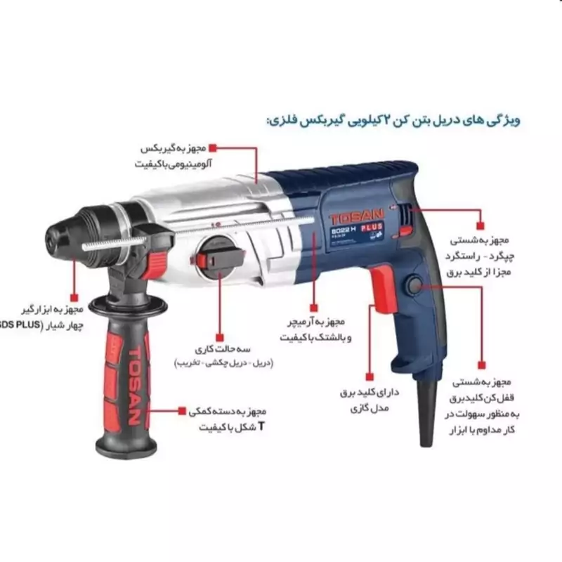 دستگاه بتن کن 800وات توسن پلاس چهار شیار 8022