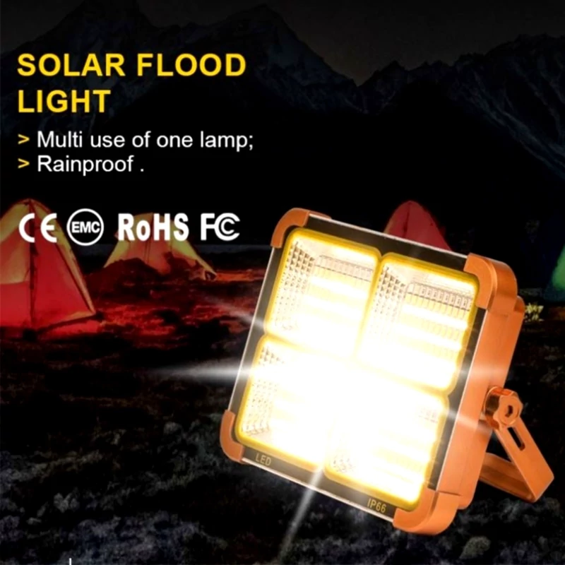 پروژکتور خورشیدی حرفه ای 300W+ پاوربانک+ بی نیاز به برق