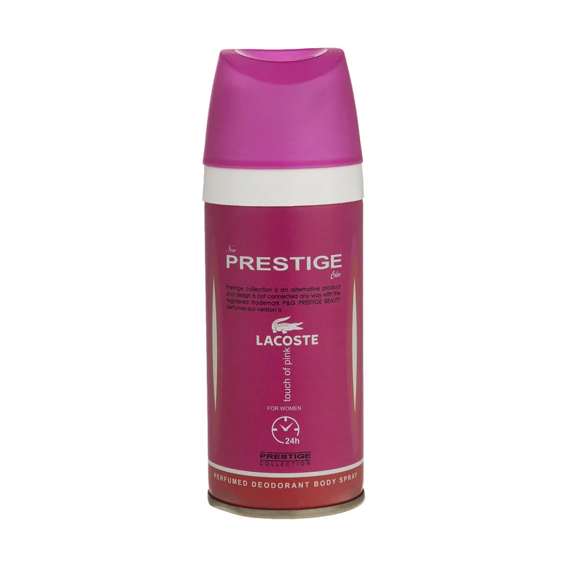 اسپری خوشبو کننده بدن زنانه پرستیژ مدل Lacoste Touch of Pink حجم 150 میلی لیتر 