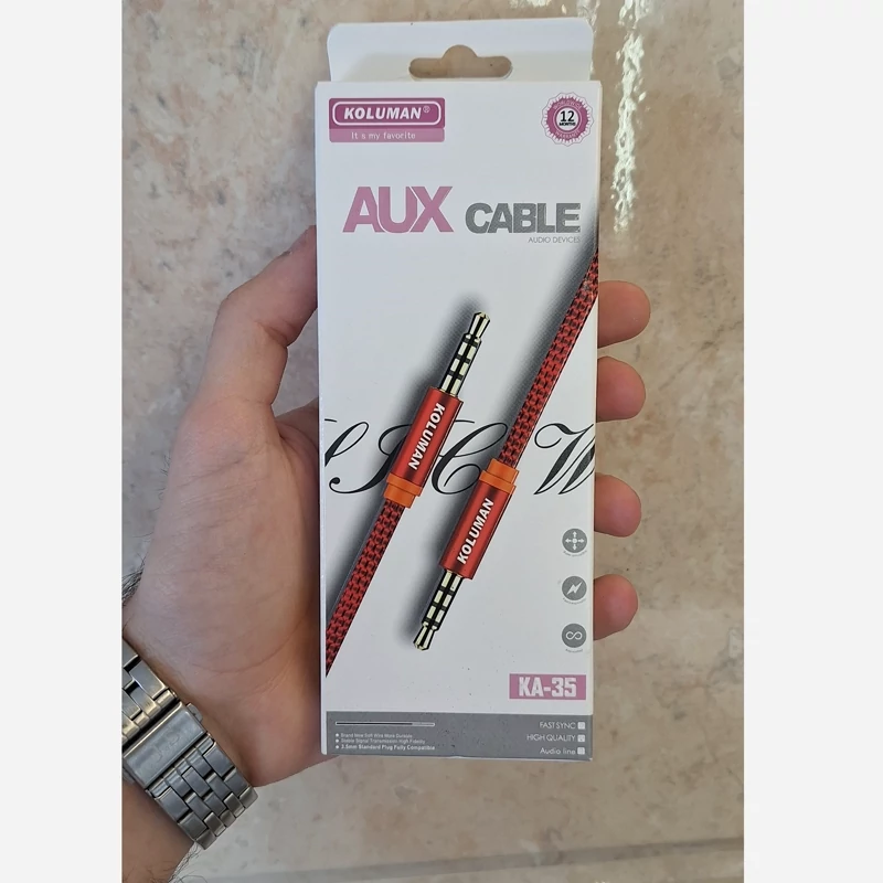 کابل AUX کلومن Koluman مدل KA-35 مشکی کد 47833