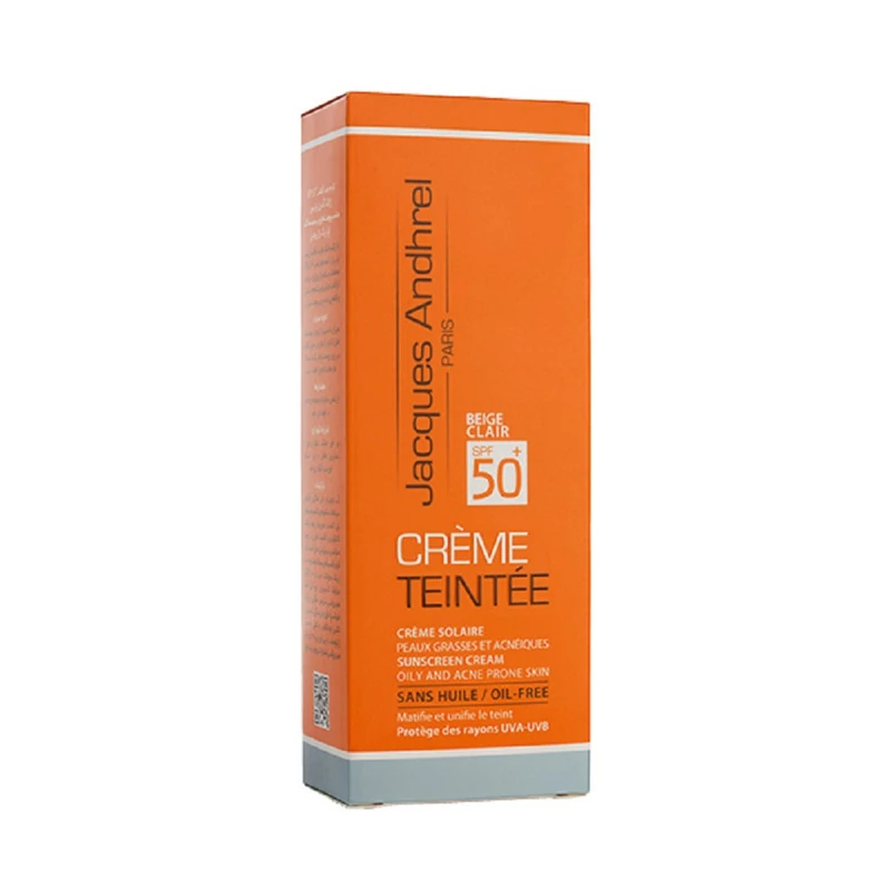 کرم ضد آفتاب رنگی ژاک آندرل پاریس SPF 50 مدل TEINTEE02 مناسب برای پوست چرب حجم 50 میلی لیتر