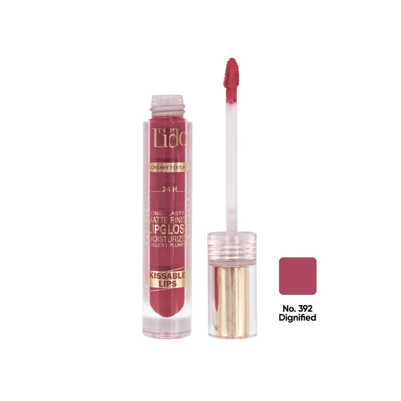 رژ لب مایع کرمی تاپ لیدو مدل KISSABLE LIPS شماره 383 رنگ Romantic حجم 5.5 میل