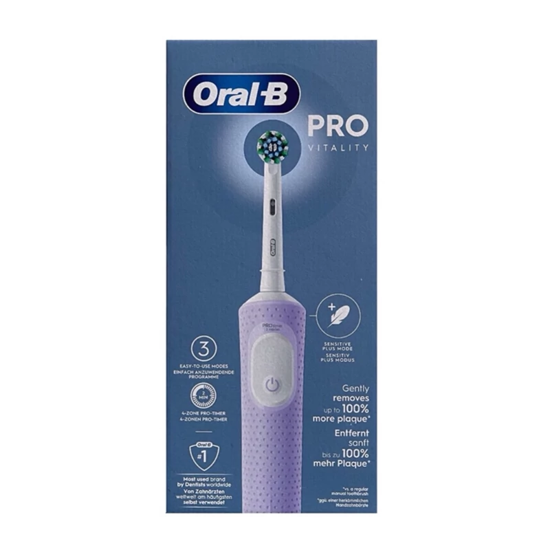 مسواک برقی اورالبی ORAL-B مدل ویتالیتی پرو PRO VITALITY با سری کراس اکشن رنگ یاسی