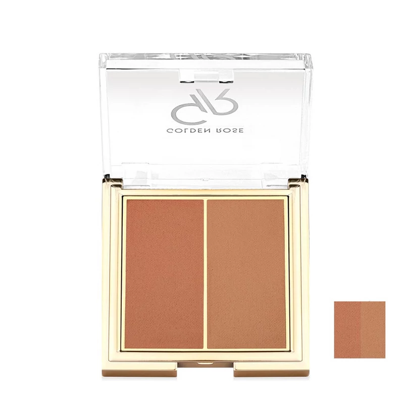 گلدن رز رژ گونه 2 رنگ ICONIC BLUSH DUO ش 03 صورتی هلوئی