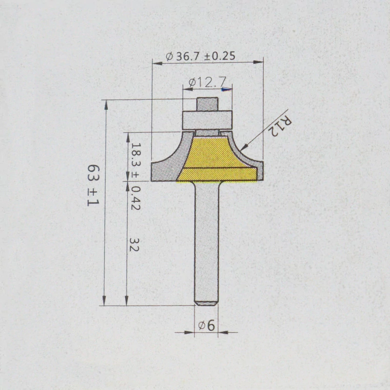 تیغ فرز بانکی اوتنسی مدل YP-R12SHEFT6MM سایز 63 میلی متر