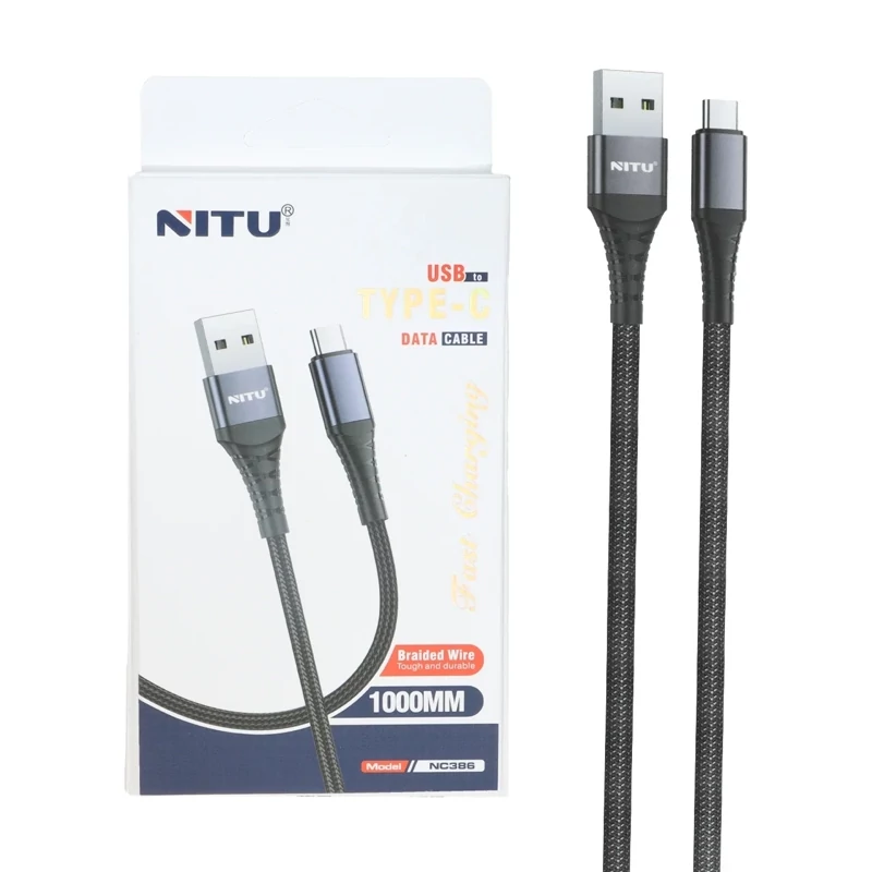 کابل شارژ فست Nitu Type-C مدل NC386 - مشکی (گارانتی 18 ماهه تعویض نیکان همراه)