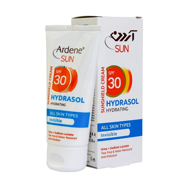 کرم ضد آفتاب بی رنگ مرطوب کننده آردن سان مدل Hydrasol با SPF30 مناسب انواع پوست حجم 50 میلی لیتر بیوتی مال