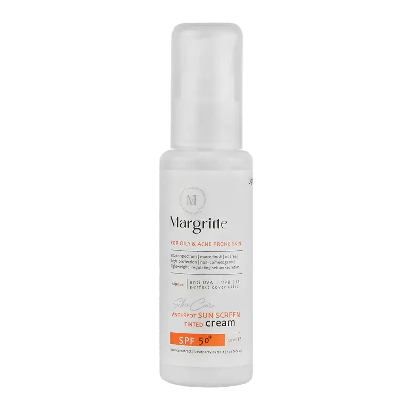 کرم ضد آفتاب رنگی روشن کننده پوست چرب مارگریت +SPF50
