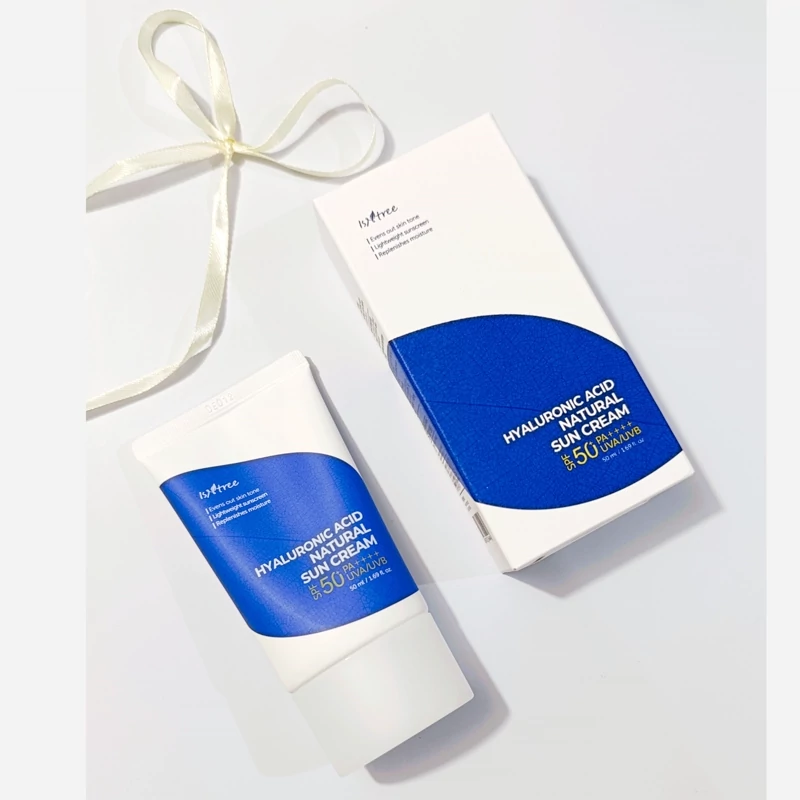 کرم ضدآفتاب فیزیکی آبرسان ایزنتری Hyaluronic Acid Natural Sun Cream SPF50