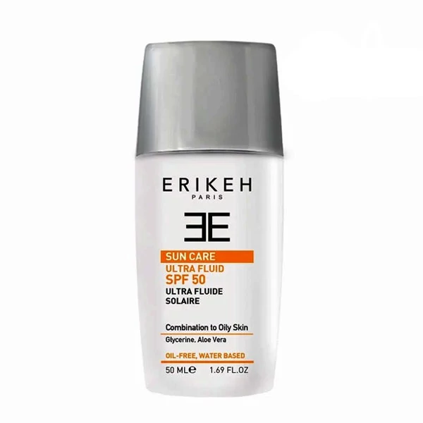 . کرم ضد آفتاب بدون رنگ اریکه SPF 50 مدل اولترا مناسب برای پوست های چرب حجم 50 میلیلیتر .