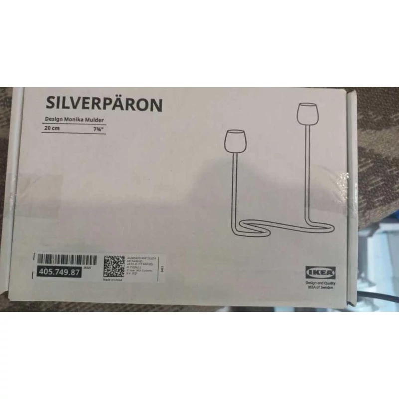 جا شمعی ایکیا مدل SILVERPARON دو شاخه قرمز