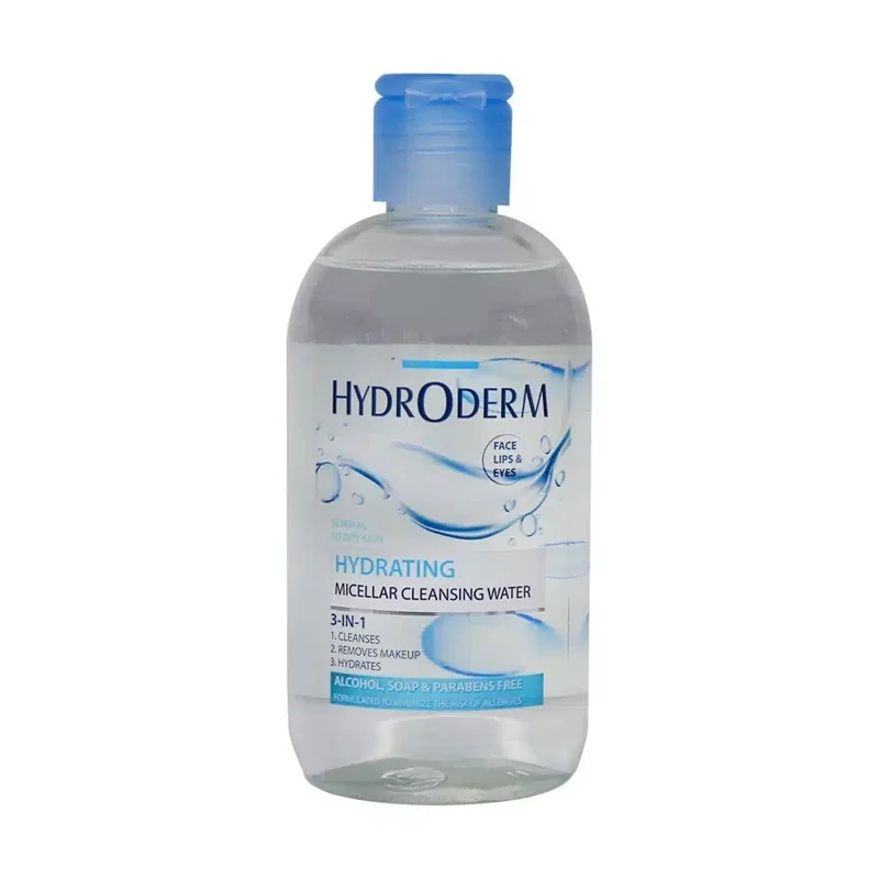 هیدرودرم میسلار واتر 3 در 1 چشم و لب و صورت Hydrating پوست خشک و کم آب