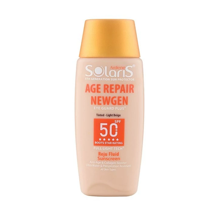 فلوئید ضد آفتاب سولاریس SPF50 جهت پوست های دارای چروک های سطحی بژ روشن