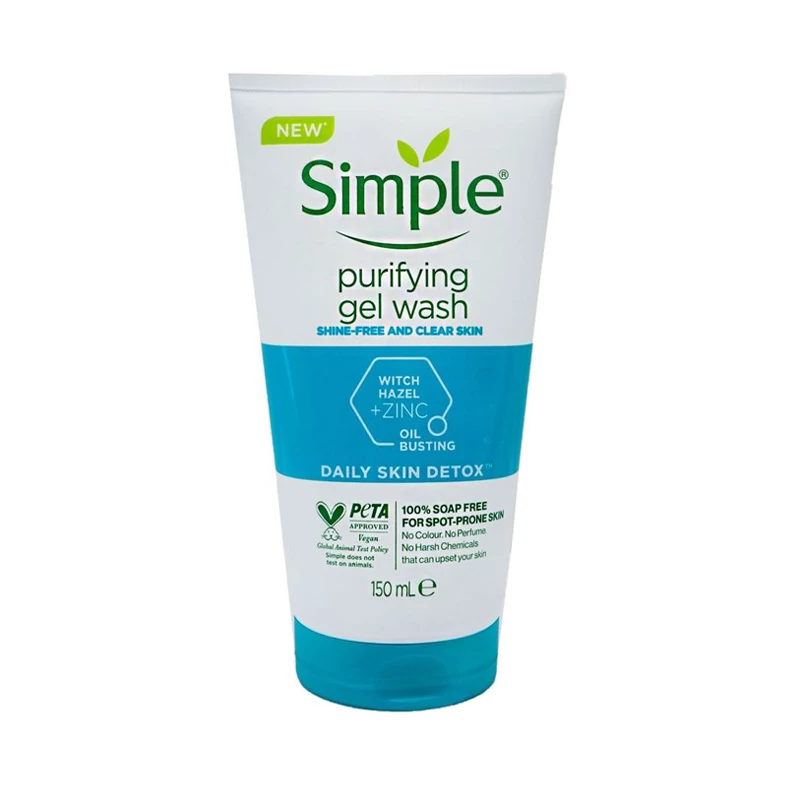 ژل شستشوی صورت سیمپل Simple مدل DAILY SKIN DETOX حجم 150 میل طرح جدید