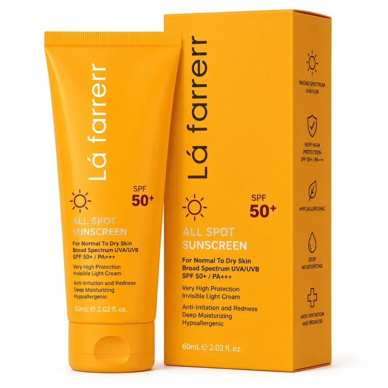 کرم ضد آفتاب بی رنگ لافارر SPF50 مناسب پوست خشک و نرمال حجم 40ml