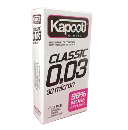 کاندوم کلاسیک کاپوت مدل 30 micron بسته 12 عددی