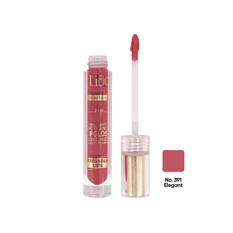 رژ لب مایع کرمی تاپ لیدو مدل KISSABLE LIPS شماره 393 رنگ Energetic حجم 5.5 میل