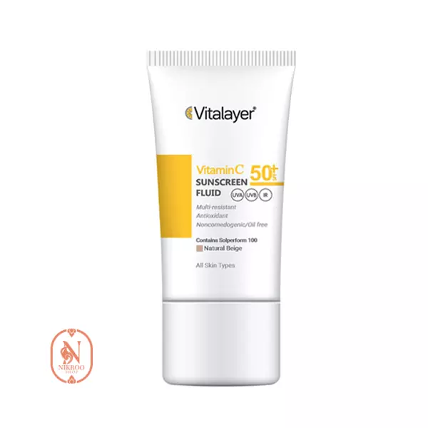 فلوئید ضد آفتاب ویتالیر SPF50 مدل ویتامین سی 50 میل