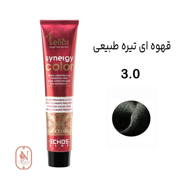 رنگ موی بدون آمونیاک اچ اس لاین 3.0 (قهوه ای تیره طبیعی)
