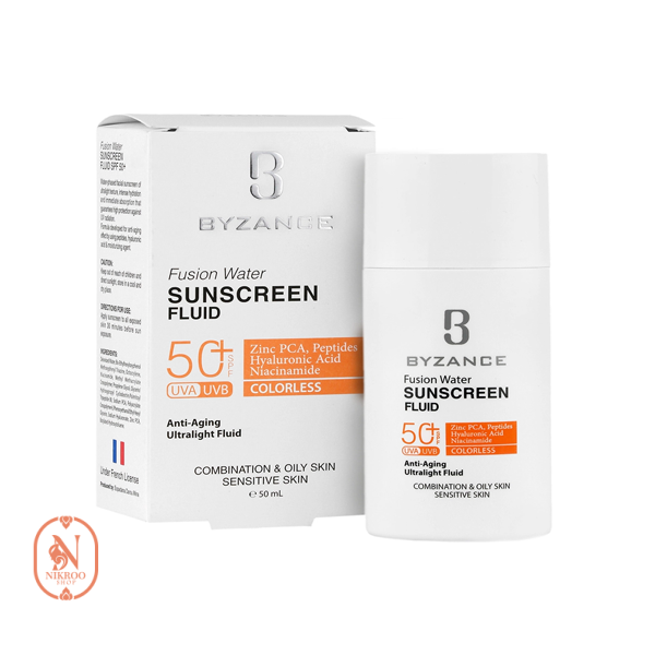 فلوئید ضد آفتاب فیوژن واتر SPF50 بیزانس 50 میل