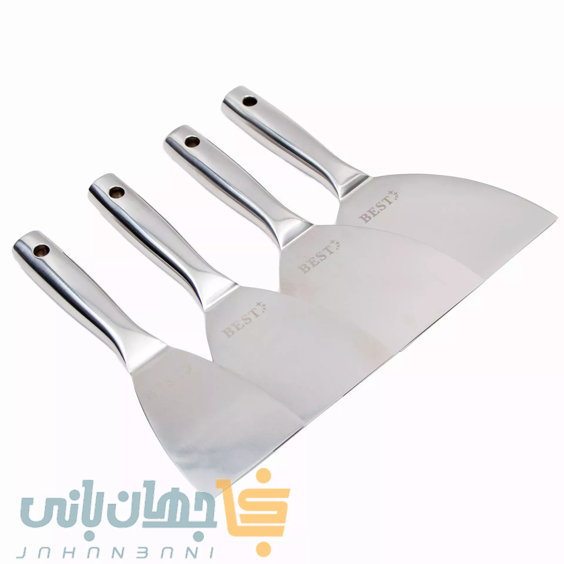کاردک تمام استیل یکتکه BEST مجموعه 4 سایزی (پس کرایه تیپاکس)