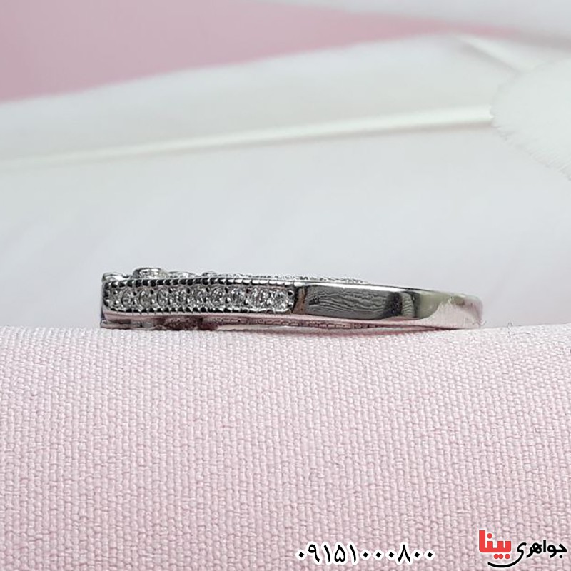انگشتر یاقوت کبود خوشرنگ و خاص زنانه خوش قیمت کد33603
