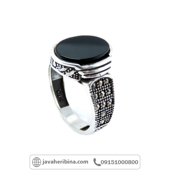 انگشتر عقیق سیاه (اونیکس) میکروستینگ مردانه خاص کد34858