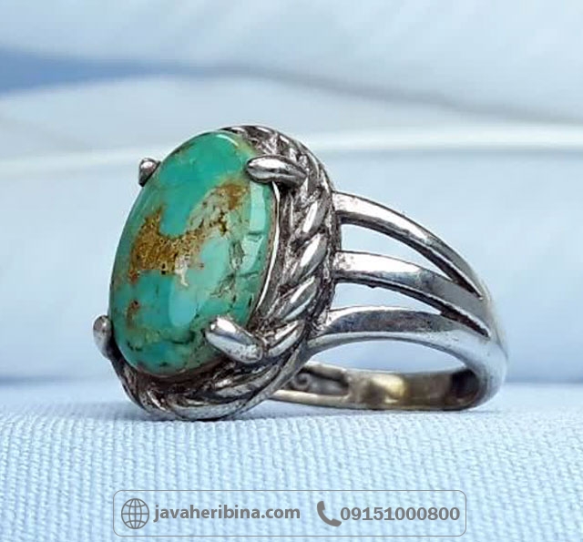 انگشتر فیروزه نیشابوری نقره زنانه کد35229