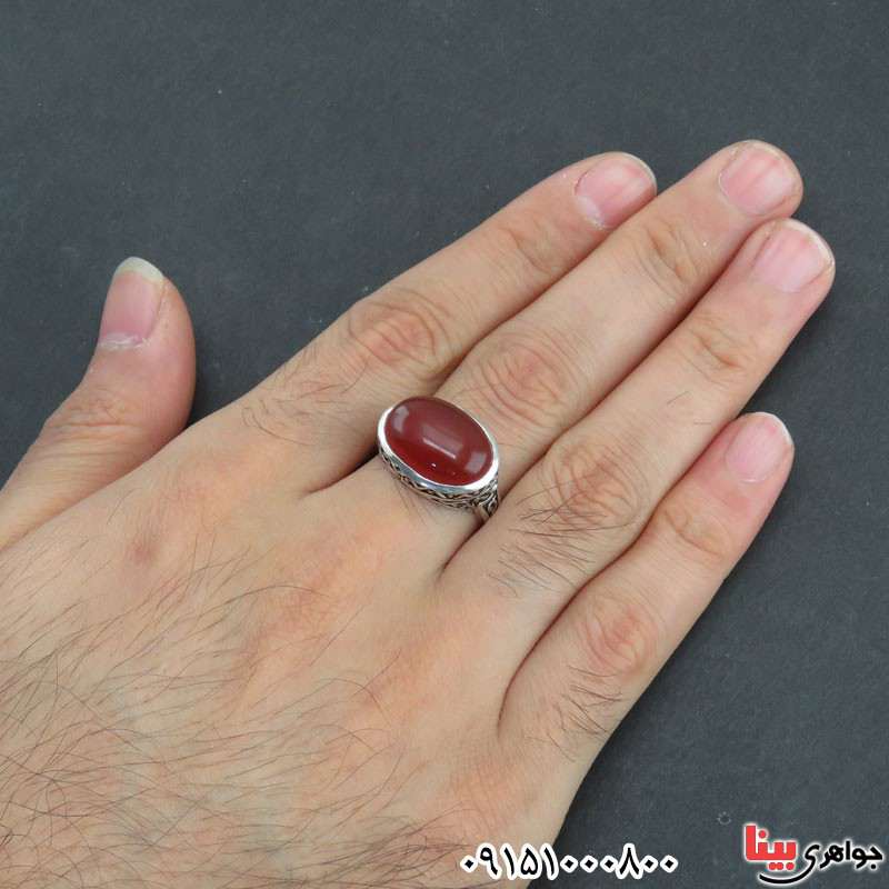 انگشتر عقیق قرمز خوشرنگ کد31061