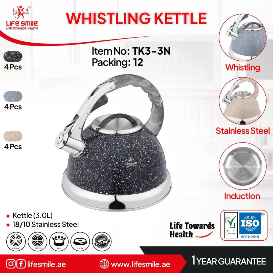 کتری سوت دار استیل لایف اسمایل (Life Smile) مدل TK3-3N ظرفیت 3 لیتر