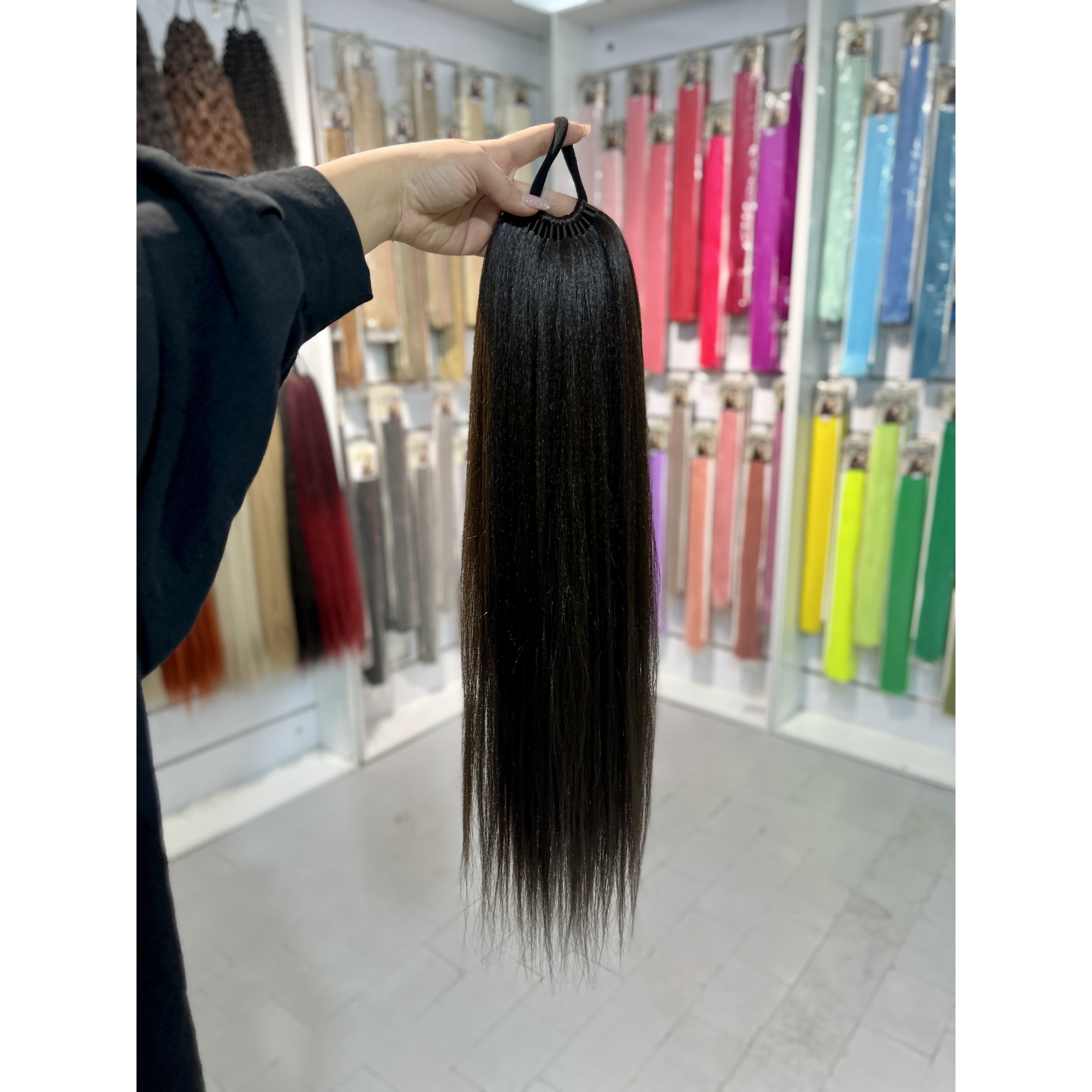 دم اسبی صاف قهوه ای خیلی تیره