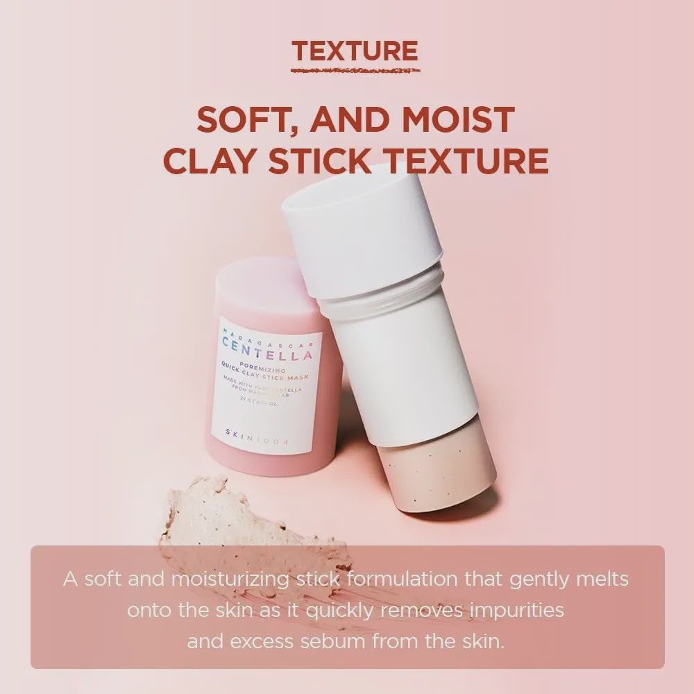ماسک صورت استیکی خاک رس سنتلا SKIN1004 مدل Poremizing Quick Clay Stick Mask حجم 27 گرم پاکسازی منافذ و کنترل چربی