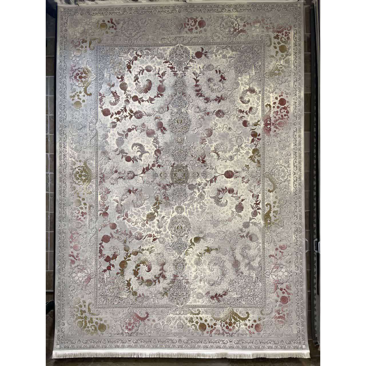 فرش 1200شانه طرح گیل آوا گل آجری
