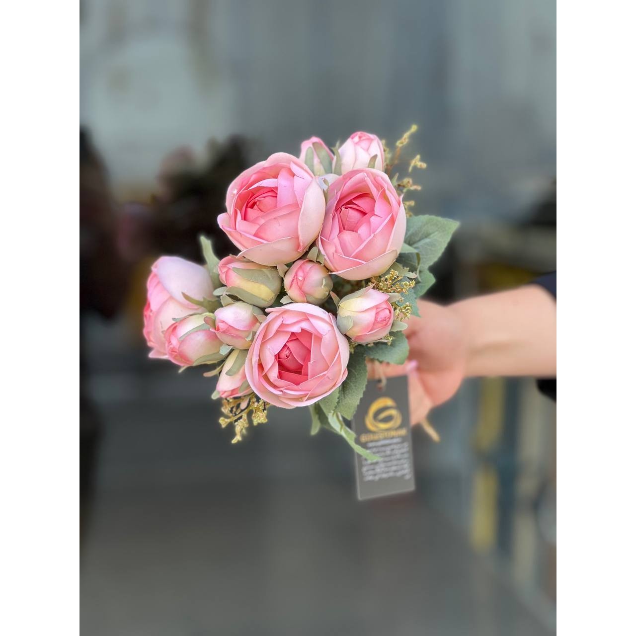 بوته پیونی غنچه دار وارداتی رنگ صورتی 9گل
