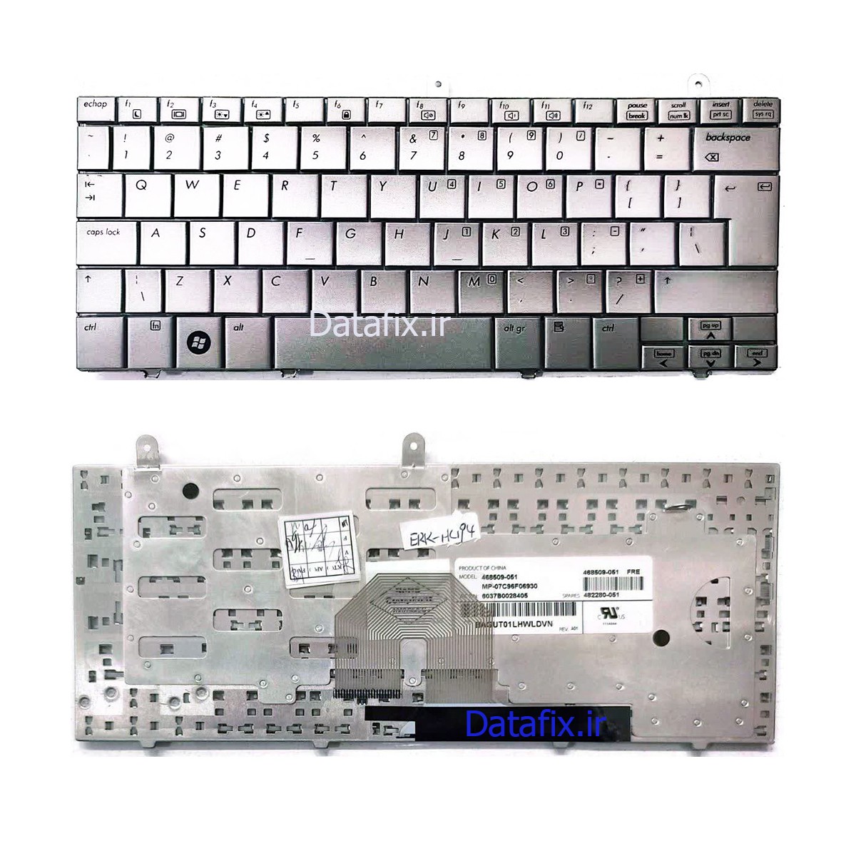 کیبورد لپتاپ اچ پی مدل HP Mini 2140 نقره ای
