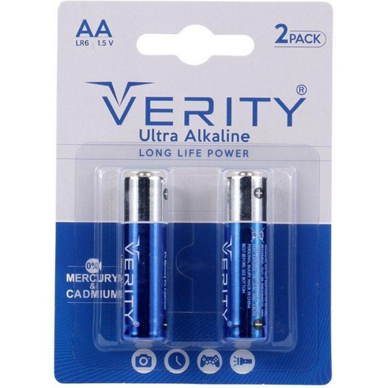باتری قلمی وریتی مدل LR6-AA Ultra Alkaline بسته دو عددی